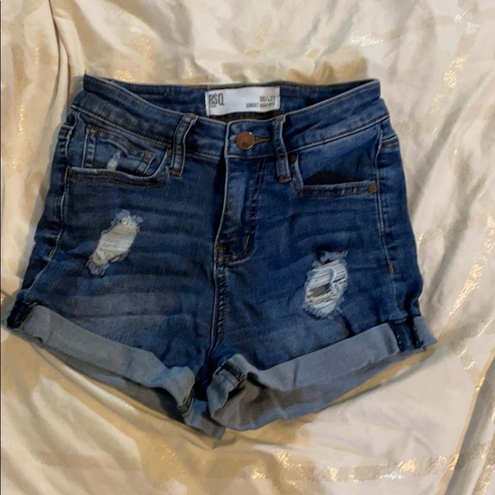 dark wash jean shorts
